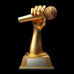 Microphone Trophy - Hand With Microphone 3D Model 3D model