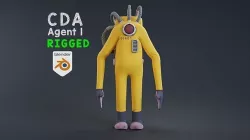 Monster inc - CDA agent 1 rigged 3D model