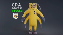 Monster inc - CDA agent 2 rigged 3D model