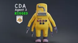 Monster inc - CDA agent 3 rigged 3D model