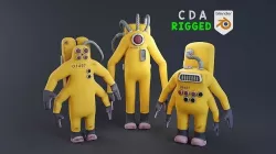 Monster inc - CDA agent pack rigged 3D model