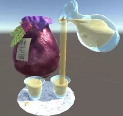 Osmanthus wine set textured 3D model