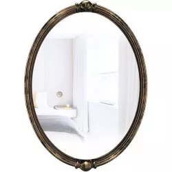 Oval Glass Wall Decor Mirror with Oil Rubbed Bronze Frame  3D model