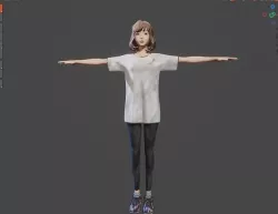 Painted Style Lady In realtime blender Eevee  Low-poly 3D model