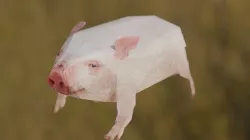 Paper pig piglet Porosya meme Low-poly 3D model