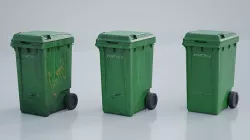 Plastic Trash Bin Low-poly 3D model