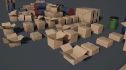 Props for the storage house Set 1 UE4 Low-poly 3D model