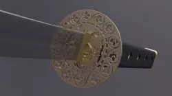 realastic Katana sword  3D model