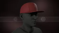Red Snapback Cap Low-poly 3D model