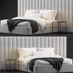 RH Modena Vertical Channel Extended Platform Bed 2 3D model
