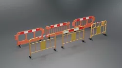 Road Barriers - 6 Barrier Low-poly 3D model