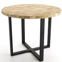 Round oak table  3D model