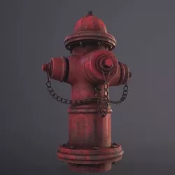 Rusted Fire Hydrant Low-poly 3D model