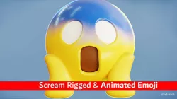 Scream Animated Emoji Reaction Low-poly 3D model