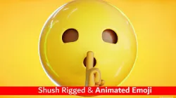 Shushing Animated Emoji Reaction  Low-poly 3D model