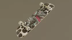 Skateboard - Cow Deck Low-poly 3D model