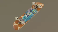 Skateboard - Giraffe Deck Low-poly 3D model