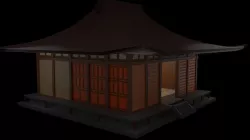 Small Temple in oriental style Low-poly 3D model