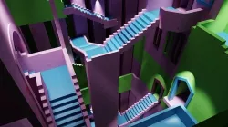 Squid Game Hallway - Scenary - 3D model Low-poly 3D model