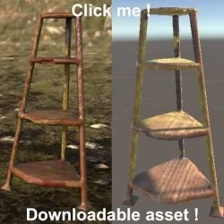 Stacked shelf TEXTURED Low-poly 3D model