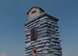 Stone Mail Box Real Time Asset GLTF Low-poly 3D model