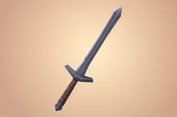 Stylized Hand-painted Sword Low-poly 3D model