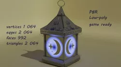 Stylized lantern PBR Low-poly game ready Low-poly 3D model