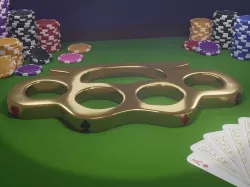 Stylized Poker Golden Brass Knuckles LowPoly HighPoly Low-poly 3D model