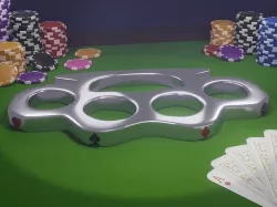 Stylized Poker Steel Brass Knuckles LowPoly HighPoly Low-poly 3D model