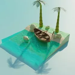 The boat on isle  Texture