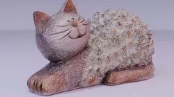 The cat statuette high-poly 3D model