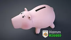 Toy story - Hamm the piggy bank rigged 3D model