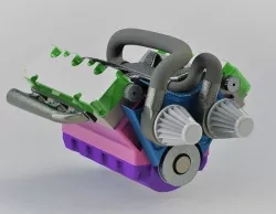 v6 Engine Low-poly 3D model