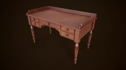 Vintage writing desk Low-poly 3D model