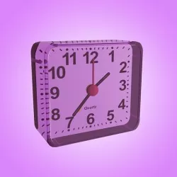 Violet Alarm Clock Quartz low-poly game ready PBR Low-poly 3D model