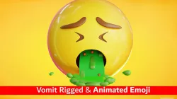 Vomiting Animated Emoji Reaction Low-poly 3D model