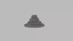 Voxel erupted volcano 3D model