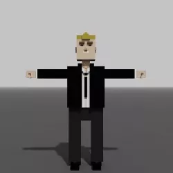 Voxel Office Worker Low-poly 3D model
