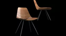 Walnut and Metal Italian Chairs 3D model Low-poly 3D model