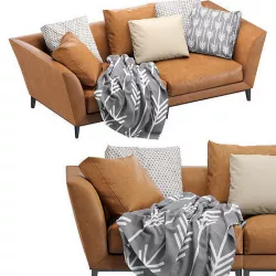 Weston Leather Sofa by Flexform 3D model