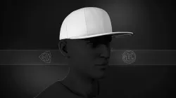 White Snapback Cap  Low-poly 3D model