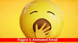 Yawn Animated Emoji Reaction  Low-poly 3D model