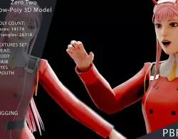 Zero Two Game Ready Character  Low-poly 3D model