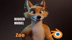 Zoe Anthro Fox 3D model