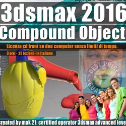 004 3ds max 2016 Compound Object 1 volume 4 cd front 3D model