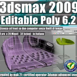 006 2 3ds max 2009 Editable Poly v 6 2 Italiano cd front 3D model