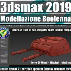 070 3ds max 2019 Modellazione Booleana v70 cd front 3D model