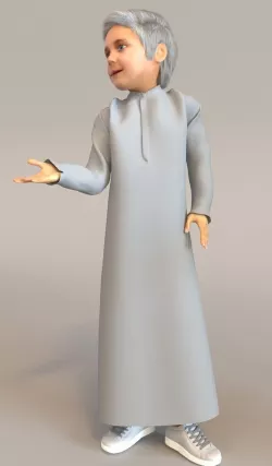 1x Arabic real cloth loop animated boy for testing 3D model