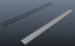 30cm Ruler Normal and Transparency Low-poly  3D model