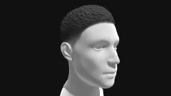 3D Hair Male Short Afro Hairstyles Low-poly  3D model